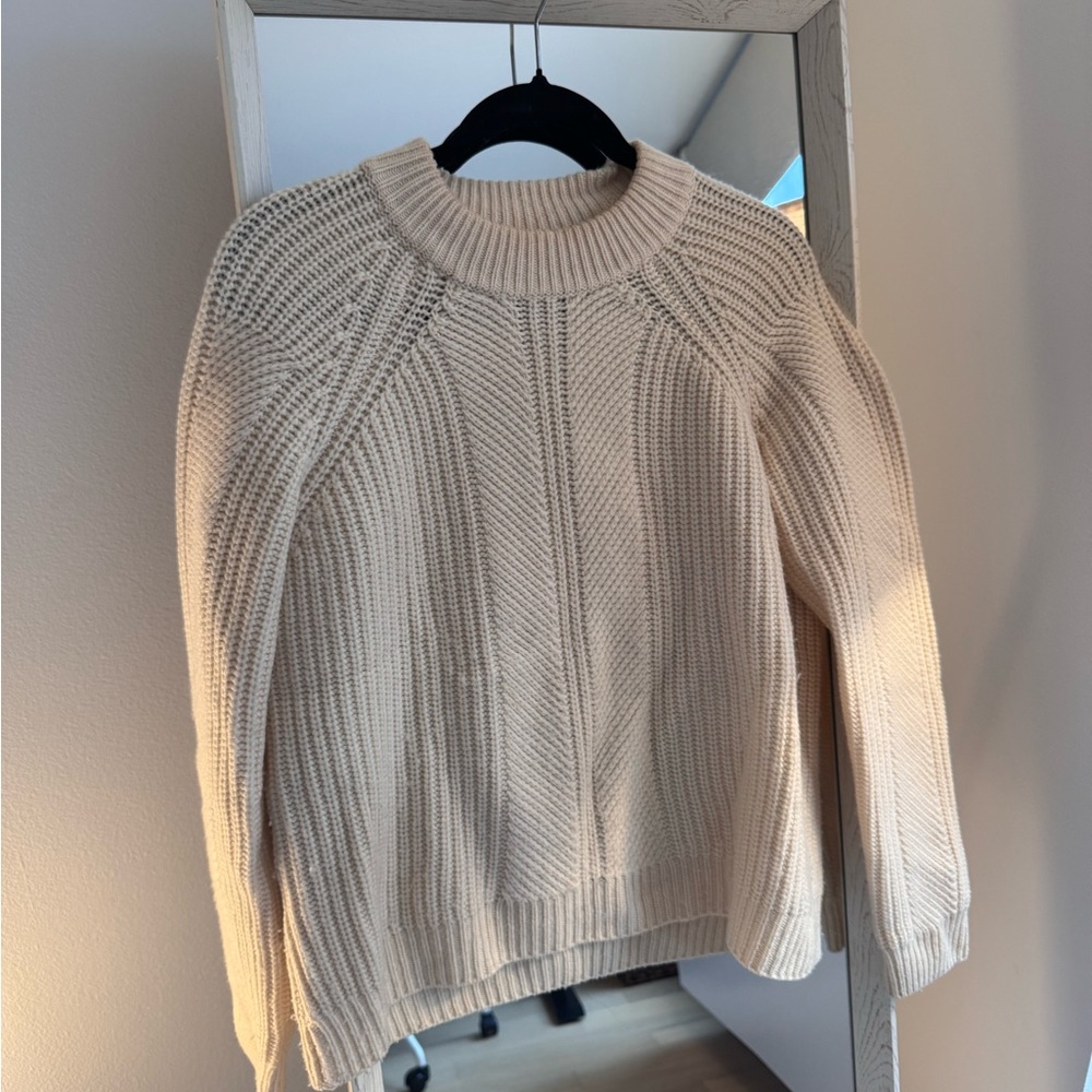 NAADAM Cream Cashmere Crew Neck Sweater
